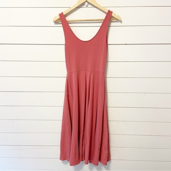 Leith | Women’s Maeve Pink Rayon/Spandex Blend Midi Length Dress Small - Picture 2 of 7